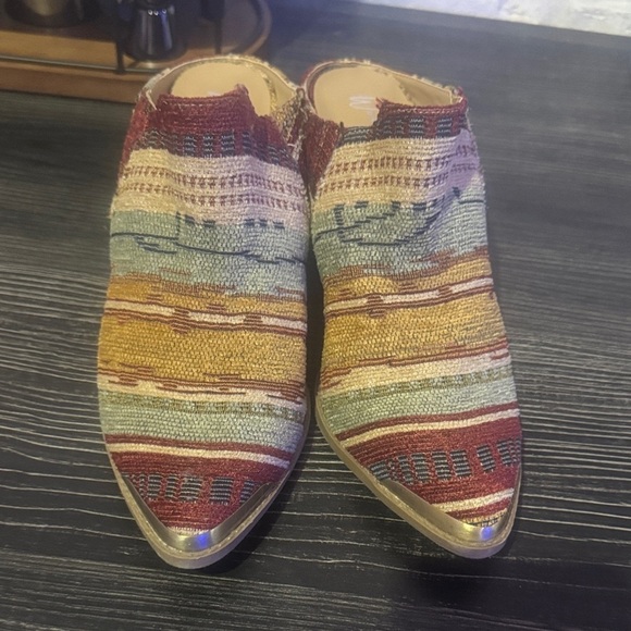 Multicolor Woven Women's heeled mules - Picture 2 of 7